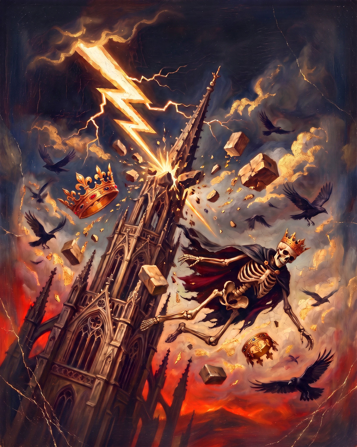 Întunecat & Gotic – pictură în stil tarot: Turnul